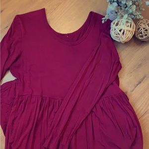 XL AUSELILY long sleeve maxi dress with pockets